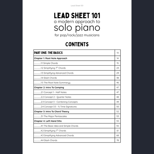 Lead Sheet 101