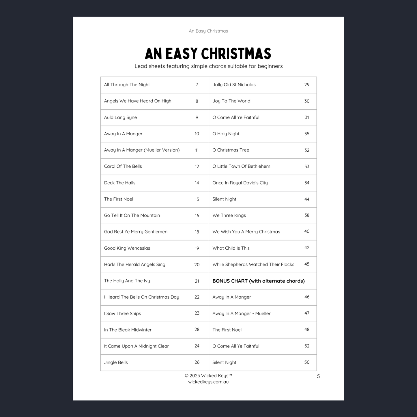 An Easy Christmas: 30 Classic Carols Arranged for Easy Piano