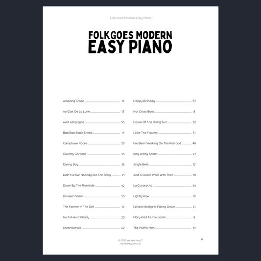 Folk Goes Modern: Easy Piano