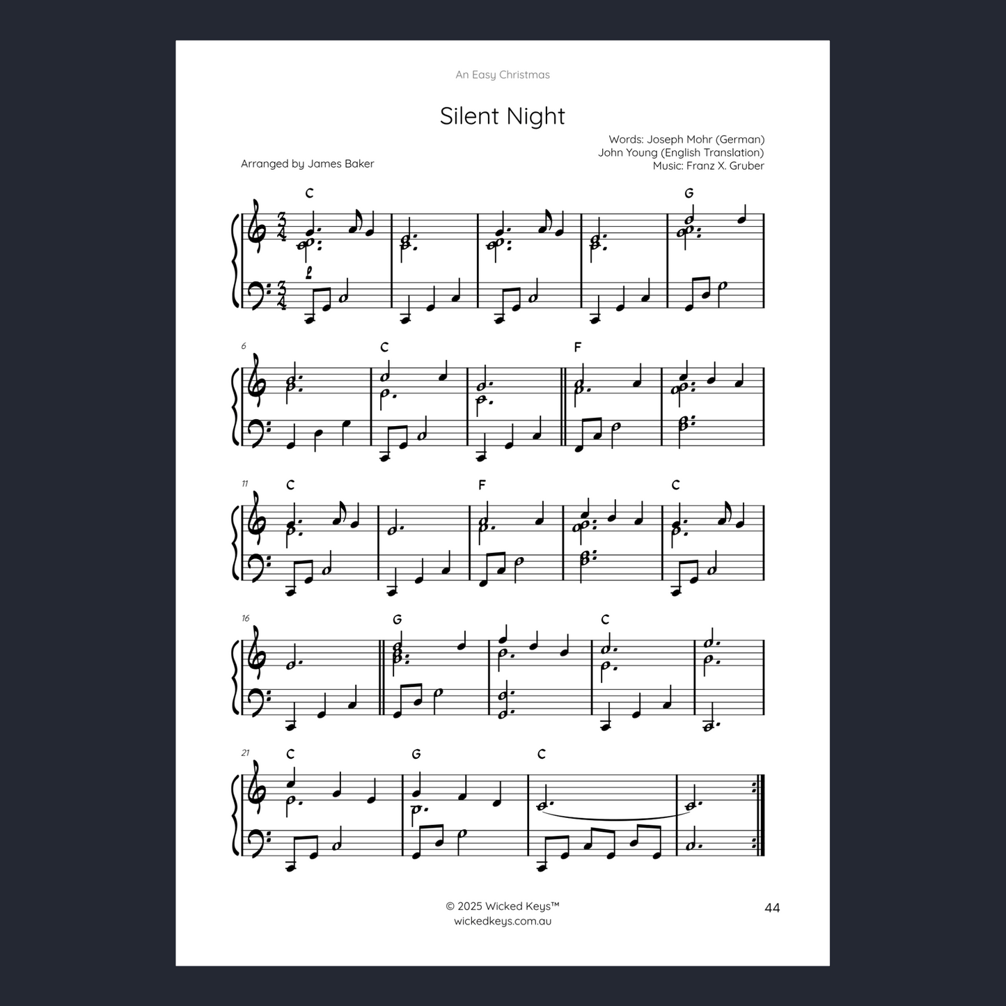 An Easy Christmas: 30 Classic Carols Arranged for Easy Piano
