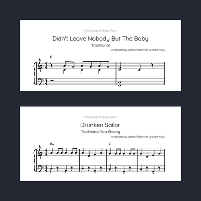 Folk Goes Modern: Easy Piano