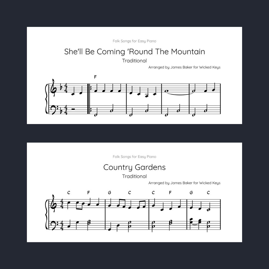 Folk Goes Modern: Easy Piano