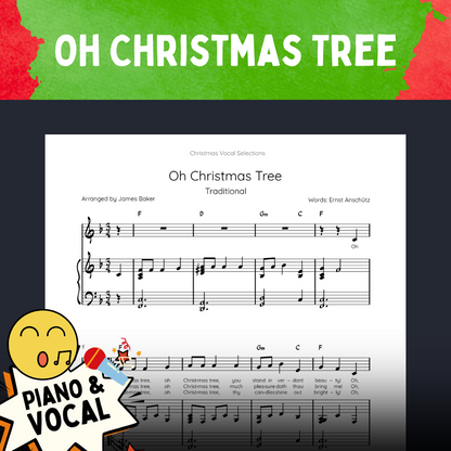 Christmas Vocal Selections: 24 Classic Carols Arranged For Voice & Intermediate Piano