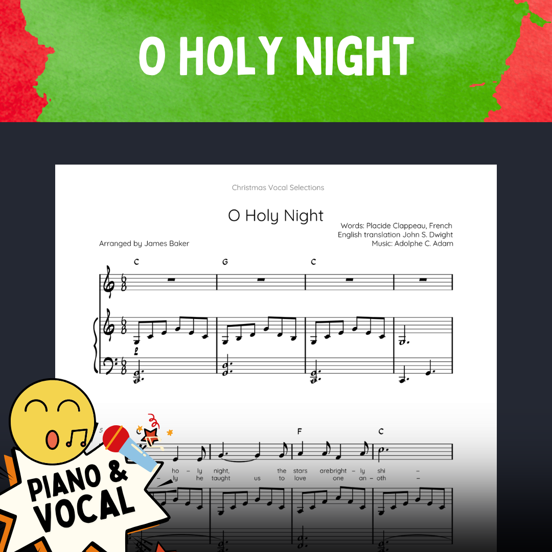 Christmas Vocal Selections: 24 Classic Carols Arranged For Voice & Intermediate Piano