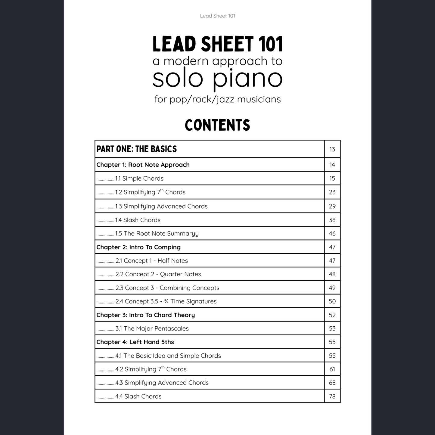 Lead Sheet 101