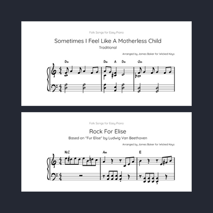 Folk Goes Modern: Easy Piano