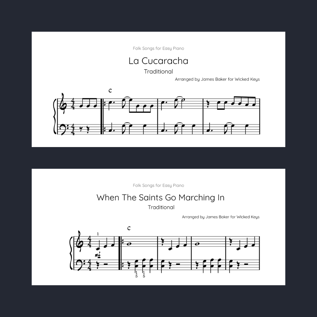 Folk Goes Modern: Easy Piano