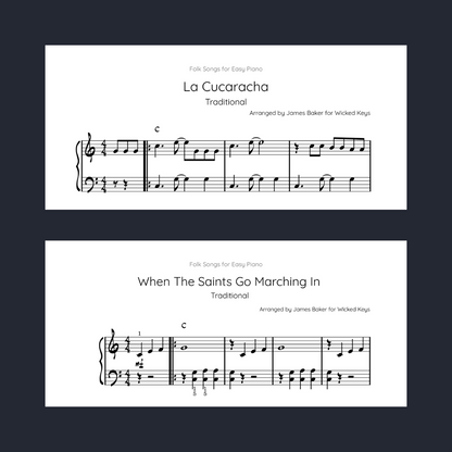 Folk Goes Modern: Easy Piano