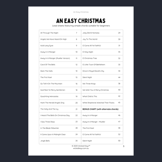 An Easy Christmas: 30 Classic Carols Arranged for Easy Piano