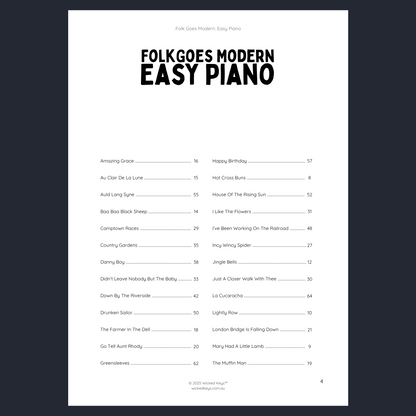 Folk Goes Modern: Easy Piano