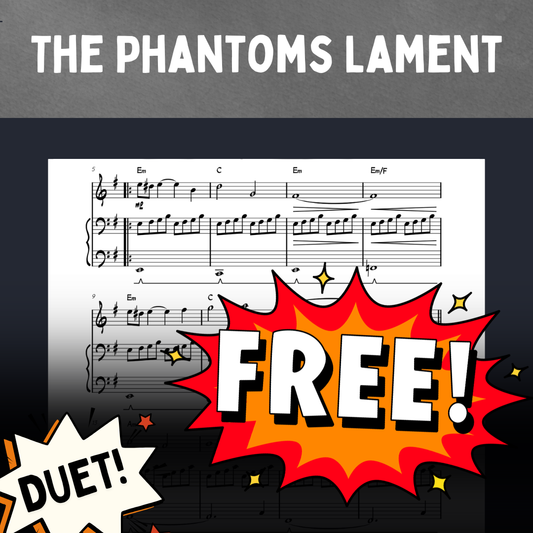 The Phantoms Lament [STUDIO LICENSED] Easy Piano Sheet Music + mp3 Backing Track
