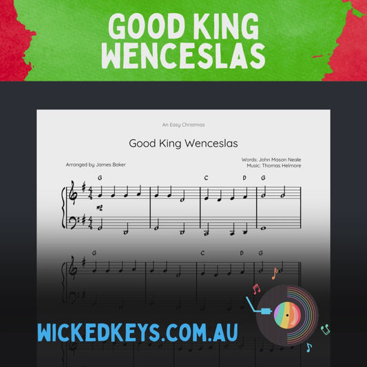 Good King Wenceslas [STUDIO LICENSED] Easy Piano Sheet Music + mp3 Backing Track